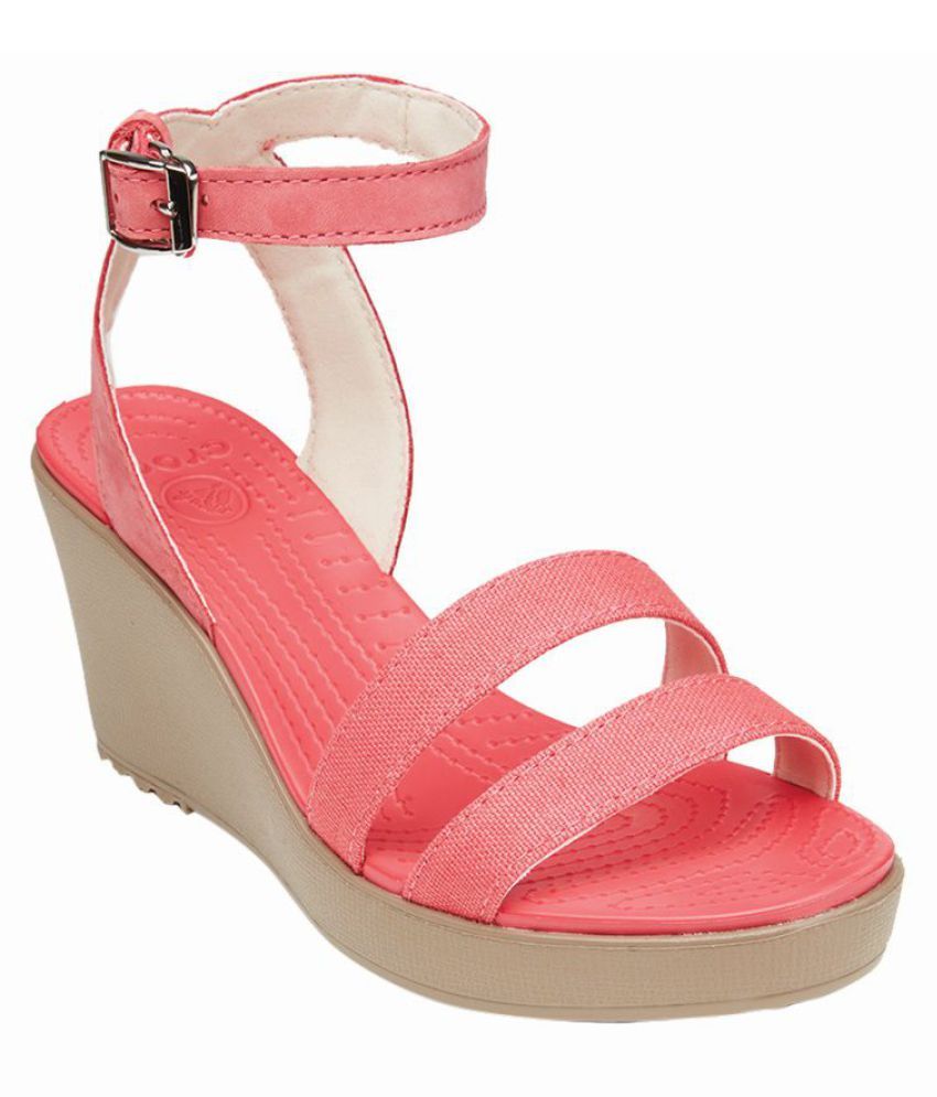 pink crocs high heels