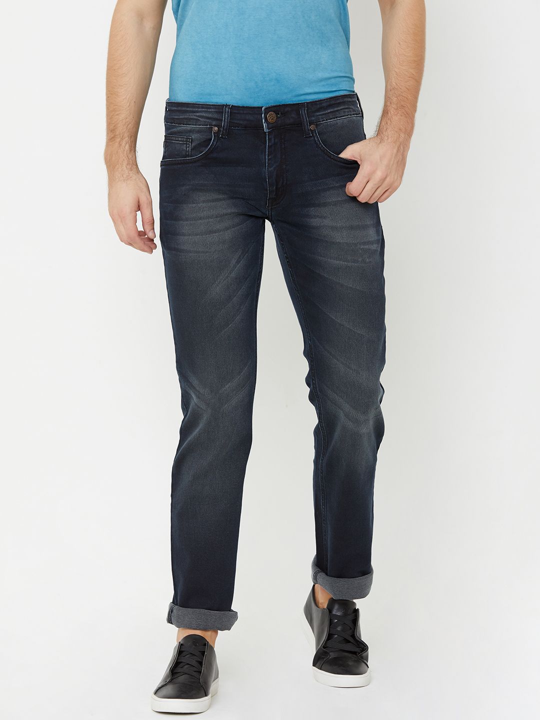 dark blue slim jeans