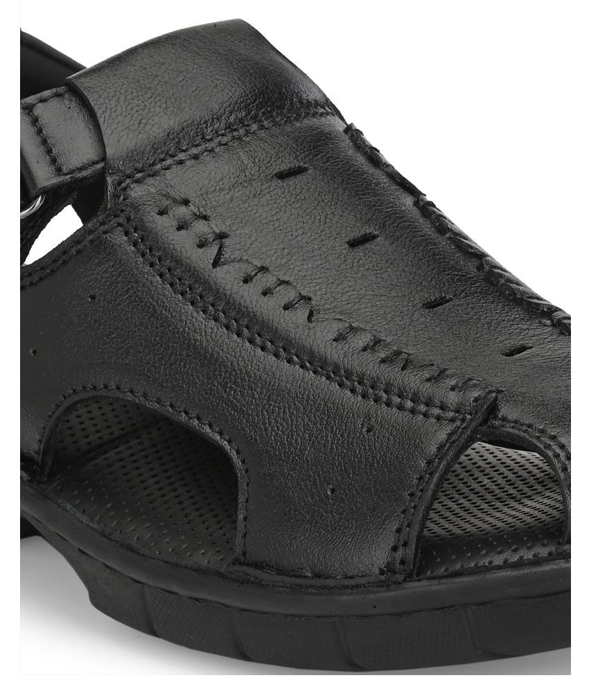 hitz black leather sandals