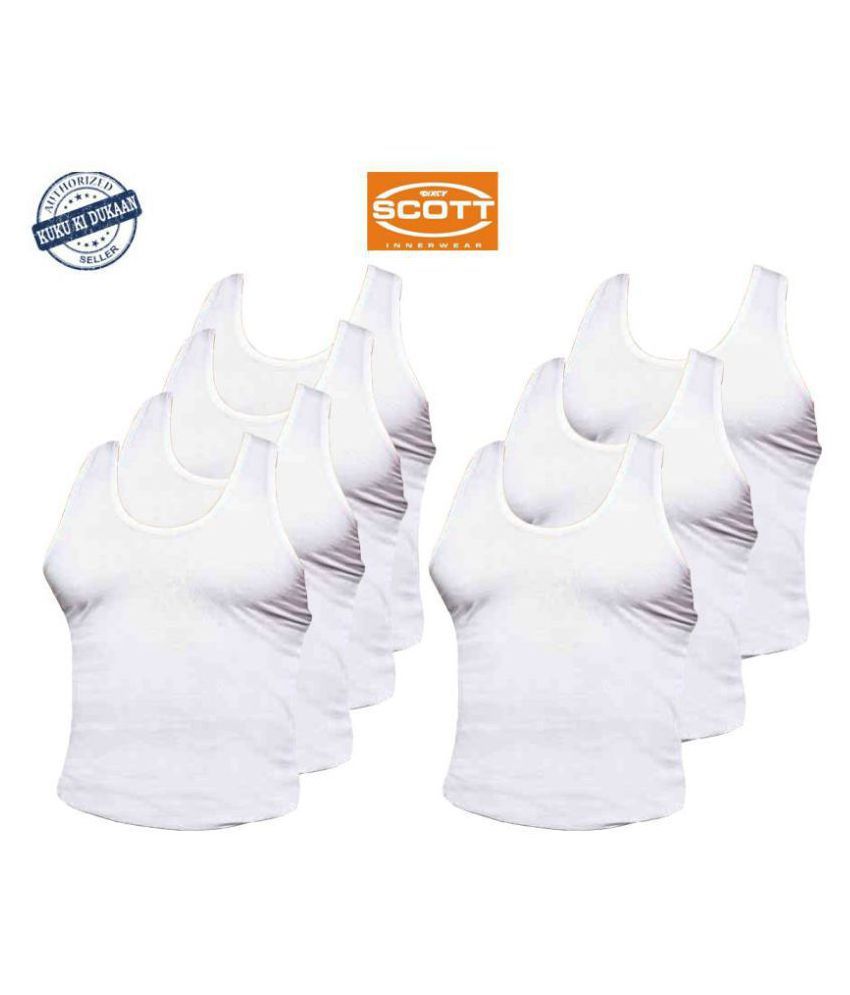     			Dixcy White Sleeveless Vests Pack of 7