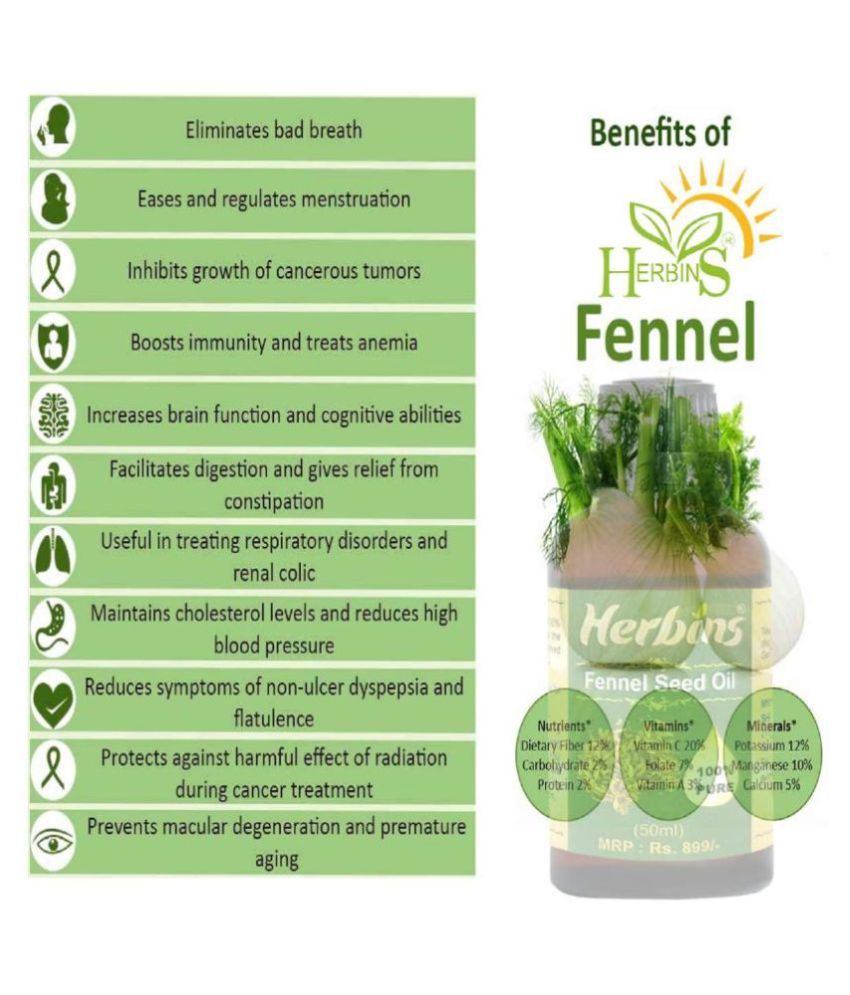 Herbins Fennel Seed Skin Anti Aging Essential Oil 50 mL Buy Herbins Fennel Seed Skin Anti Aging