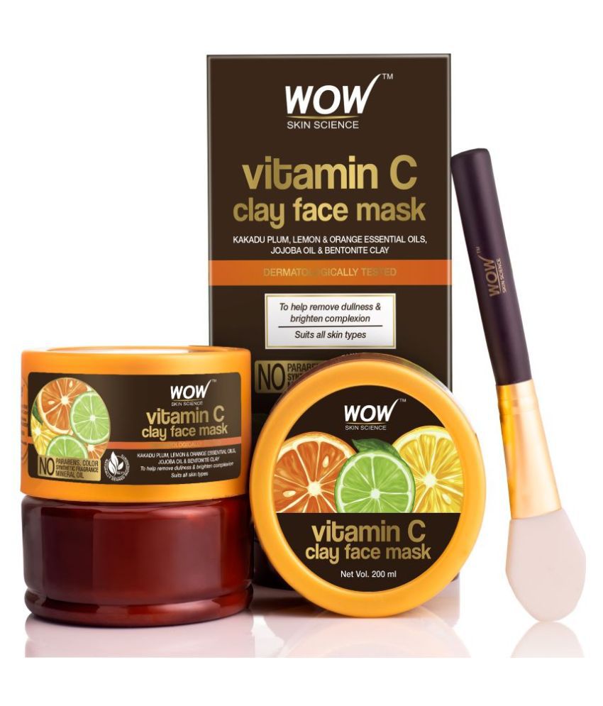     			WOW Skin Science Vitamin C Glow Clay Face Mask with Lemon & Orange Essential Oils, Jojoba Oil & Bentonite Clay - 200mL