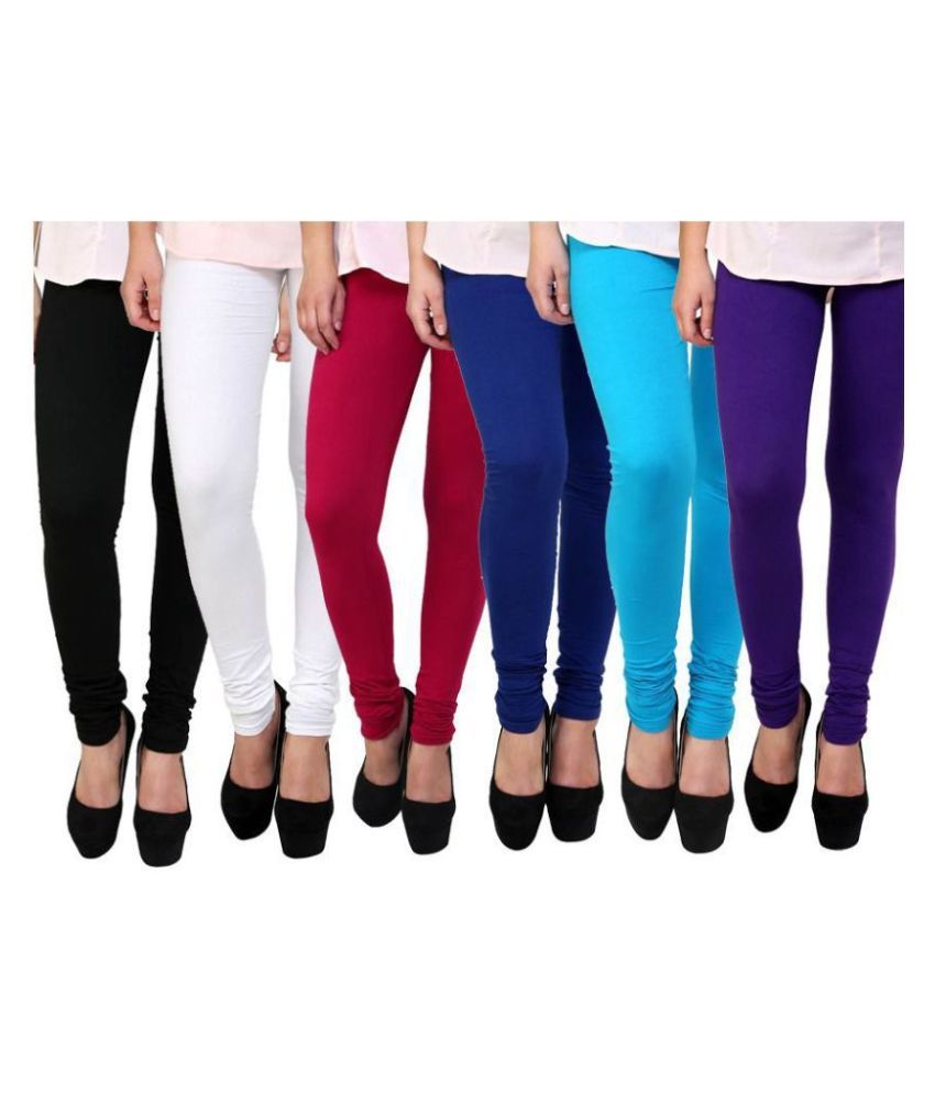     			FnMe Cotton Lycra Pack of 6 Leggings