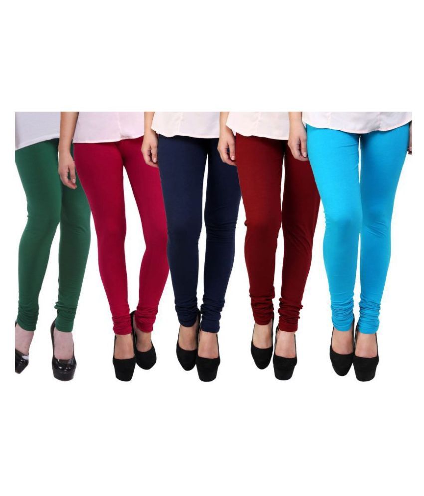     			FnMe Cotton Lycra Pack of 5 Leggings