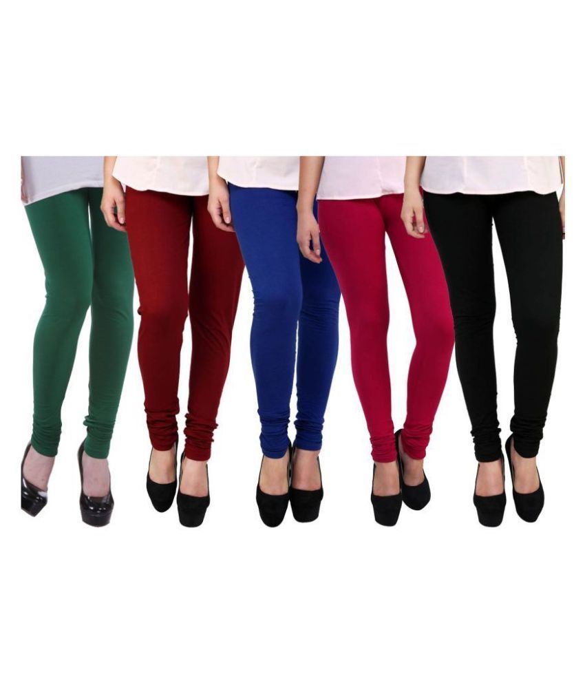     			FnMe Cotton Lycra Pack of 5 Leggings