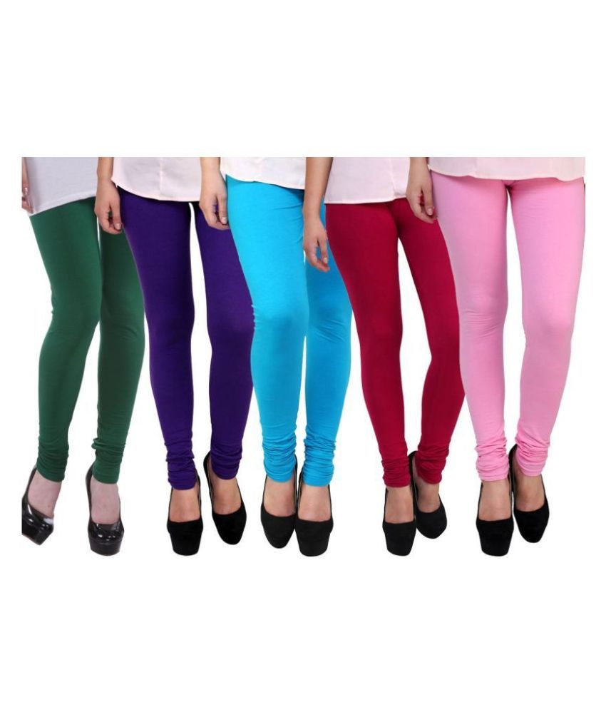     			FnMe Cotton Lycra Pack of 5 Leggings