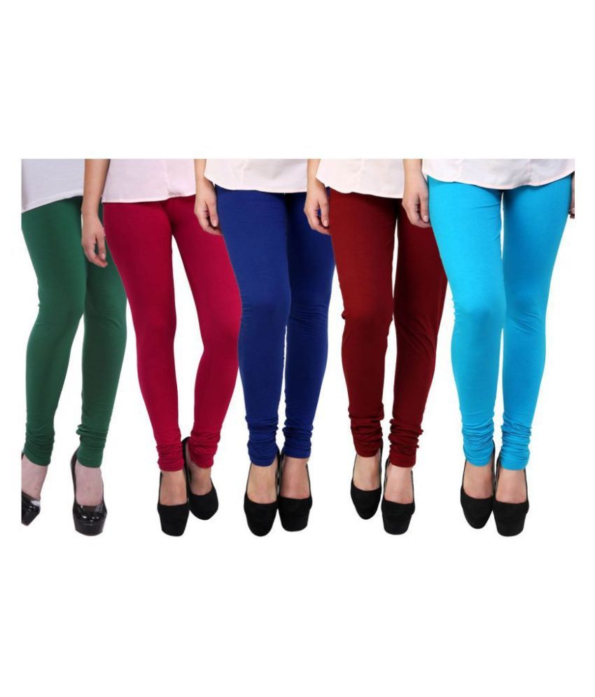     			FnMe Cotton Lycra Pack of 5 Leggings