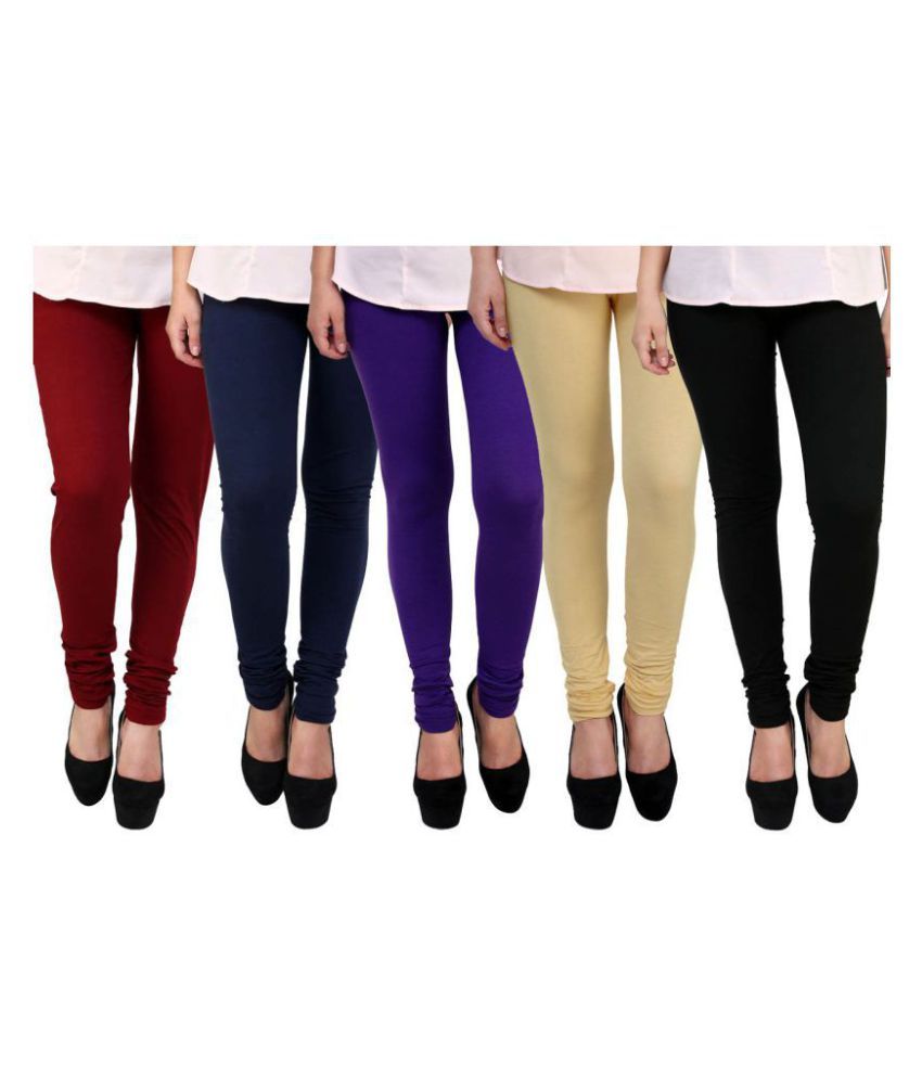     			FnMe Cotton Lycra Pack of 5 Leggings