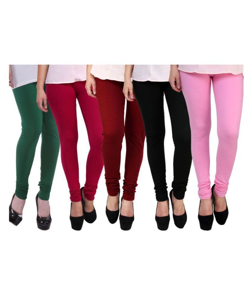     			FnMe Cotton Lycra Pack of 5 Leggings