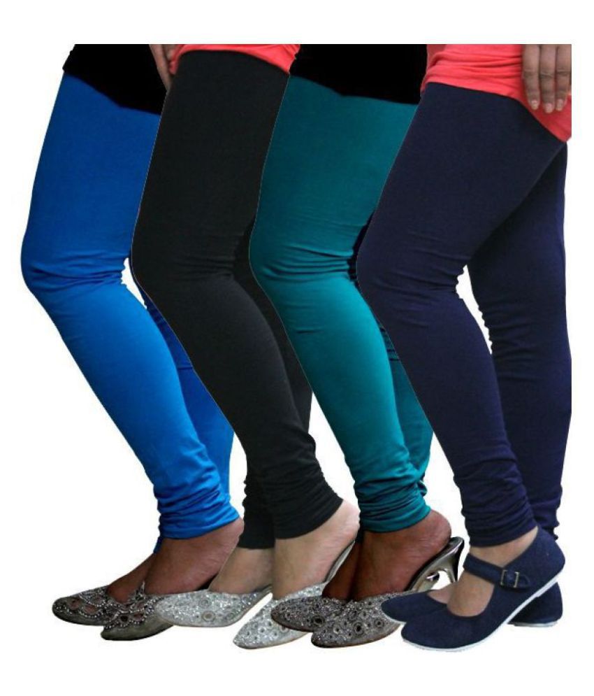 FnMe Cotton Lycra Pack of 4 Leggings