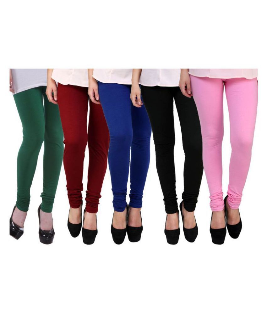     			FnMe Cotton Lycra Pack of 5 Leggings