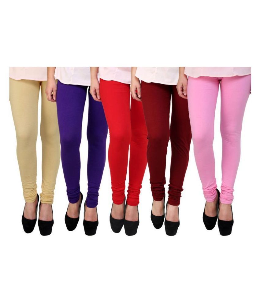     			FnMe Cotton Lycra Pack of 5 Leggings