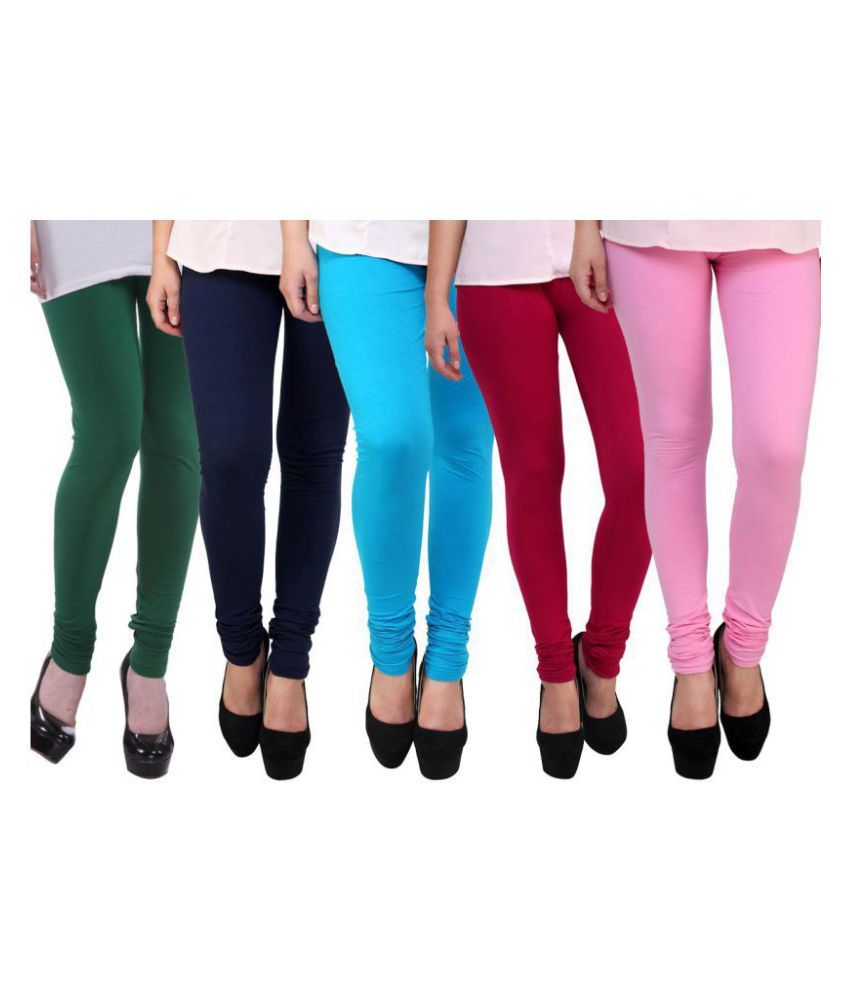     			FnMe Cotton Lycra Pack of 5 Leggings