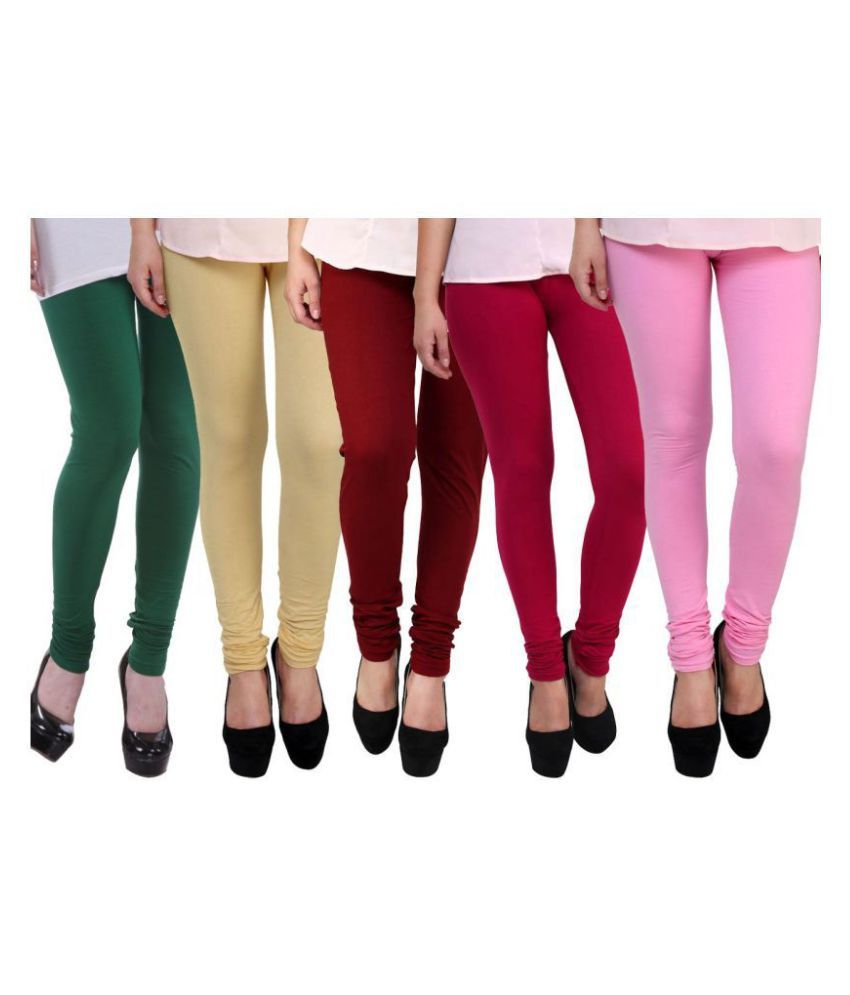     			FnMe Cotton Lycra Pack of 5 Leggings