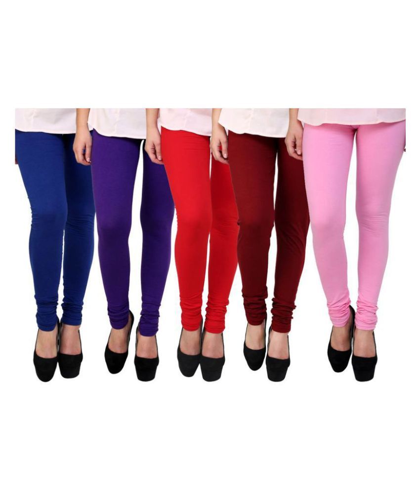     			FnMe Cotton Lycra Pack of 5 Leggings