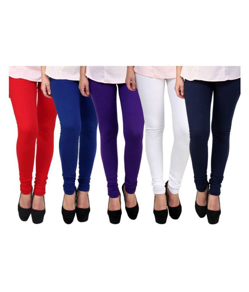     			FnMe Cotton Lycra Pack of 5 Leggings