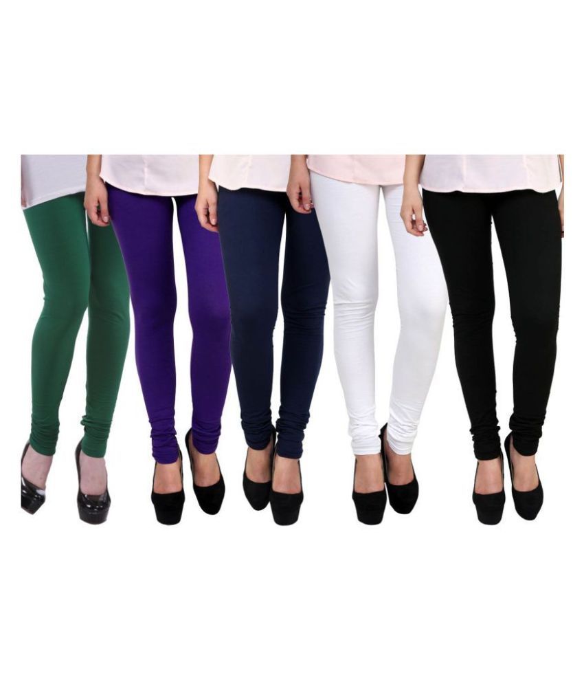     			FnMe Cotton Lycra Pack of 5 Leggings