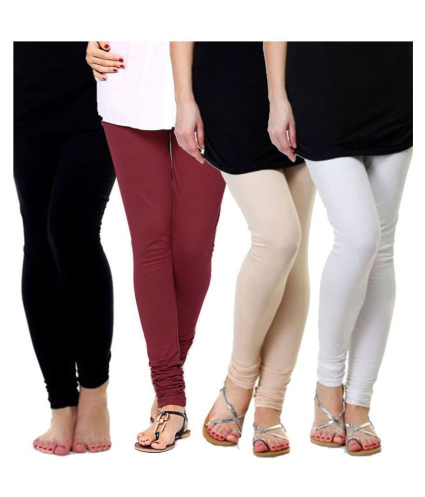     			FnMe Cotton Lycra Pack of 4 Leggings