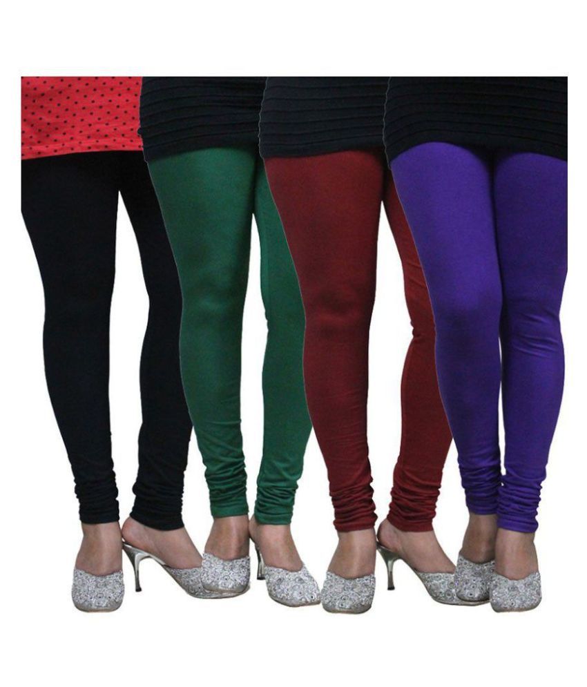     			FnMe Cotton Lycra Pack of 4 Leggings