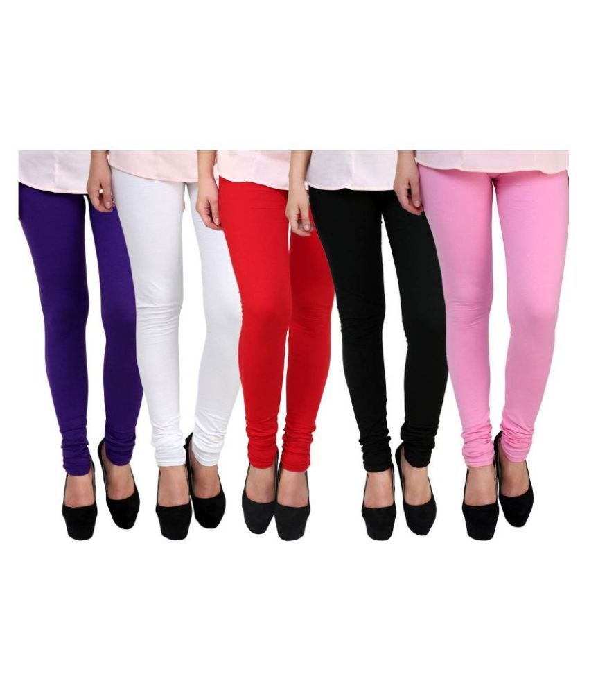     			FnMe Cotton Lycra Pack of 5 Leggings