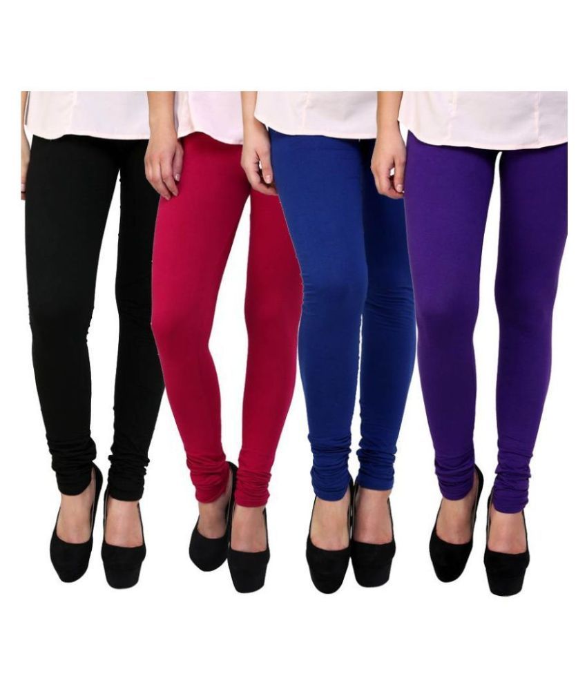     			FnMe Cotton Lycra Pack of 4 Leggings