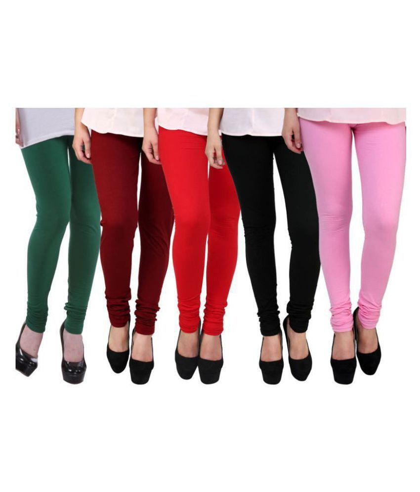     			FnMe Cotton Lycra Pack of 5 Leggings