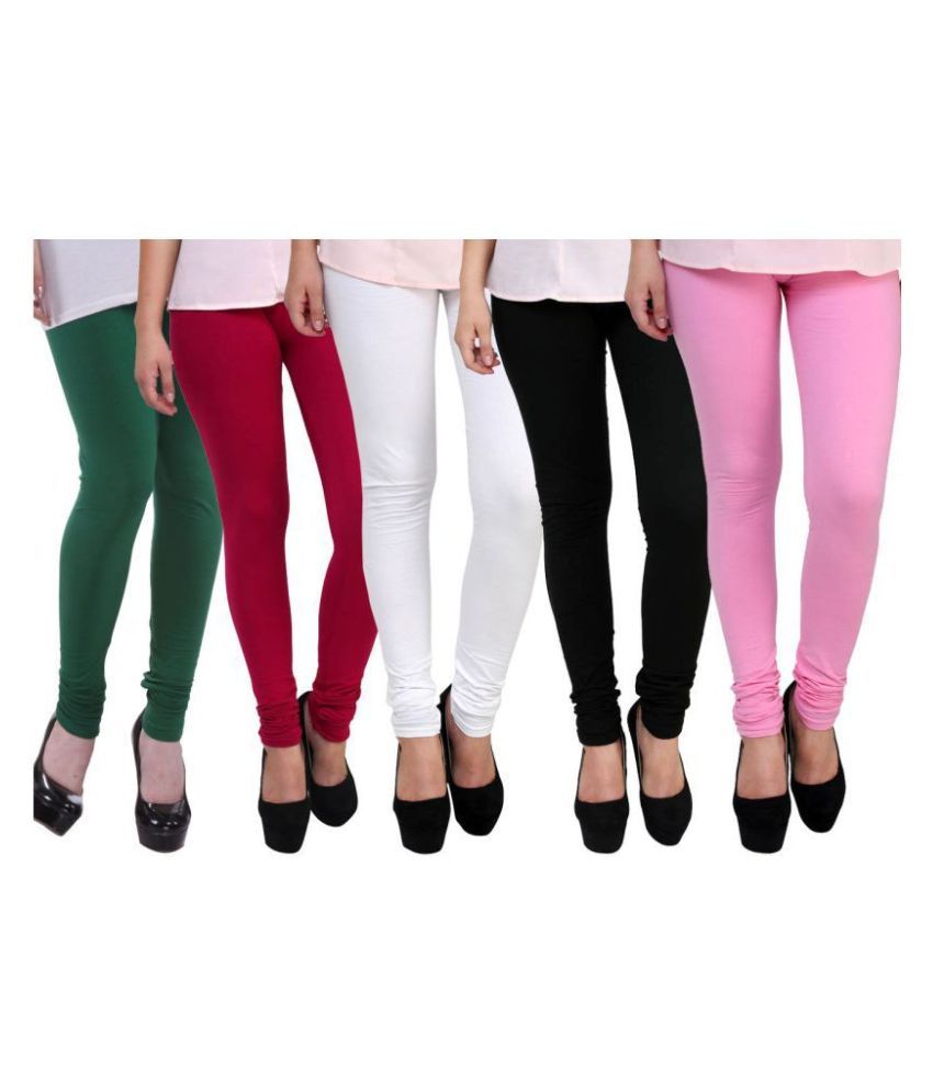     			FnMe Cotton Lycra Pack of 5 Leggings