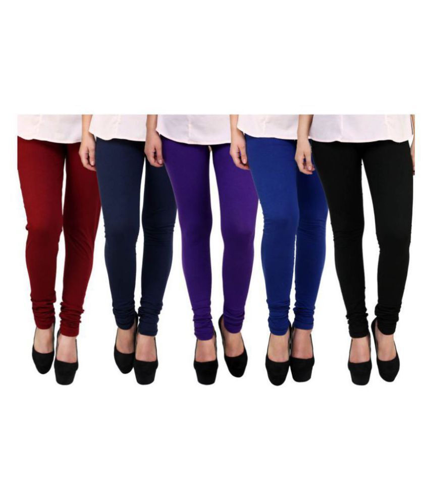     			FnMe Cotton Lycra Pack of 5 Leggings