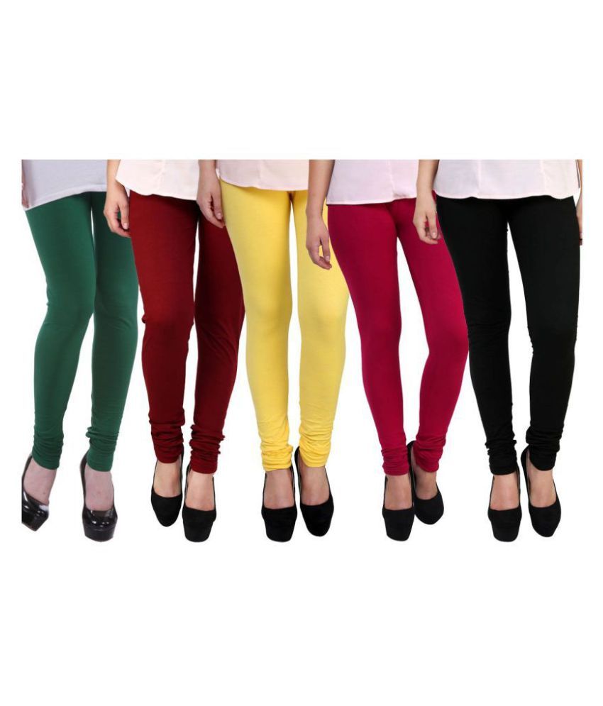     			FnMe Cotton Lycra Pack of 5 Leggings