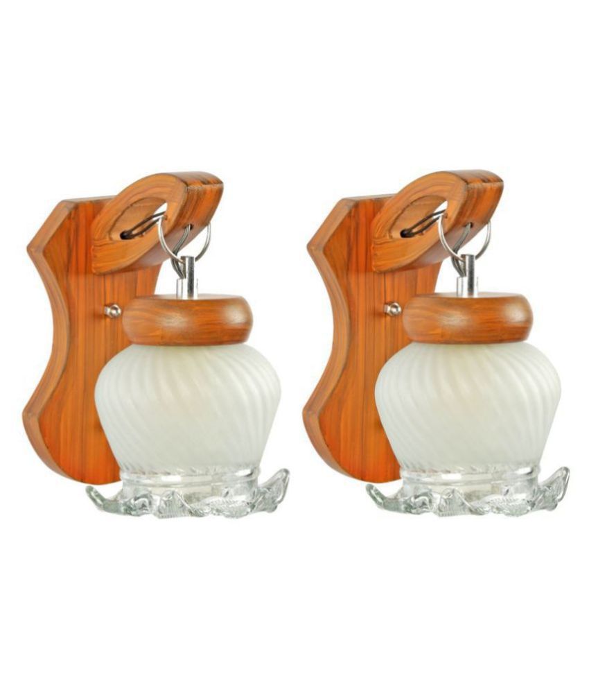     			AFAST Decorative & Designer Glass Wall Light Off White - Pack of 2