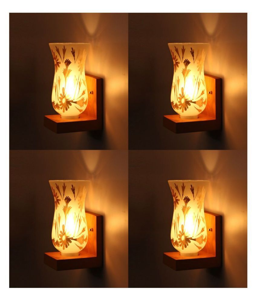     			AFAST Decorative & Designer Glass Wall Light White - Pack of 4