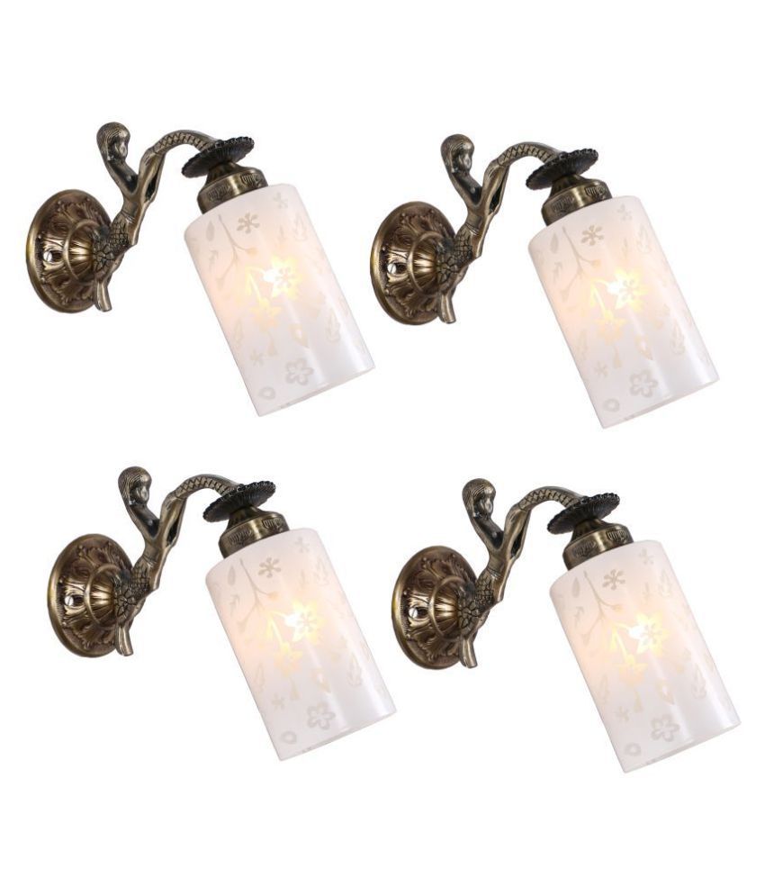     			AFAST Decorative & Designer Glass Wall Light White - Pack of 4