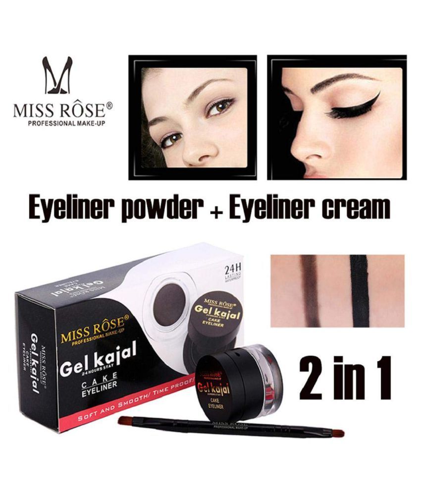 Miss Rose Gel Kajal With Cake Eye Liner (2in1) 740237 Kajal Gel Black