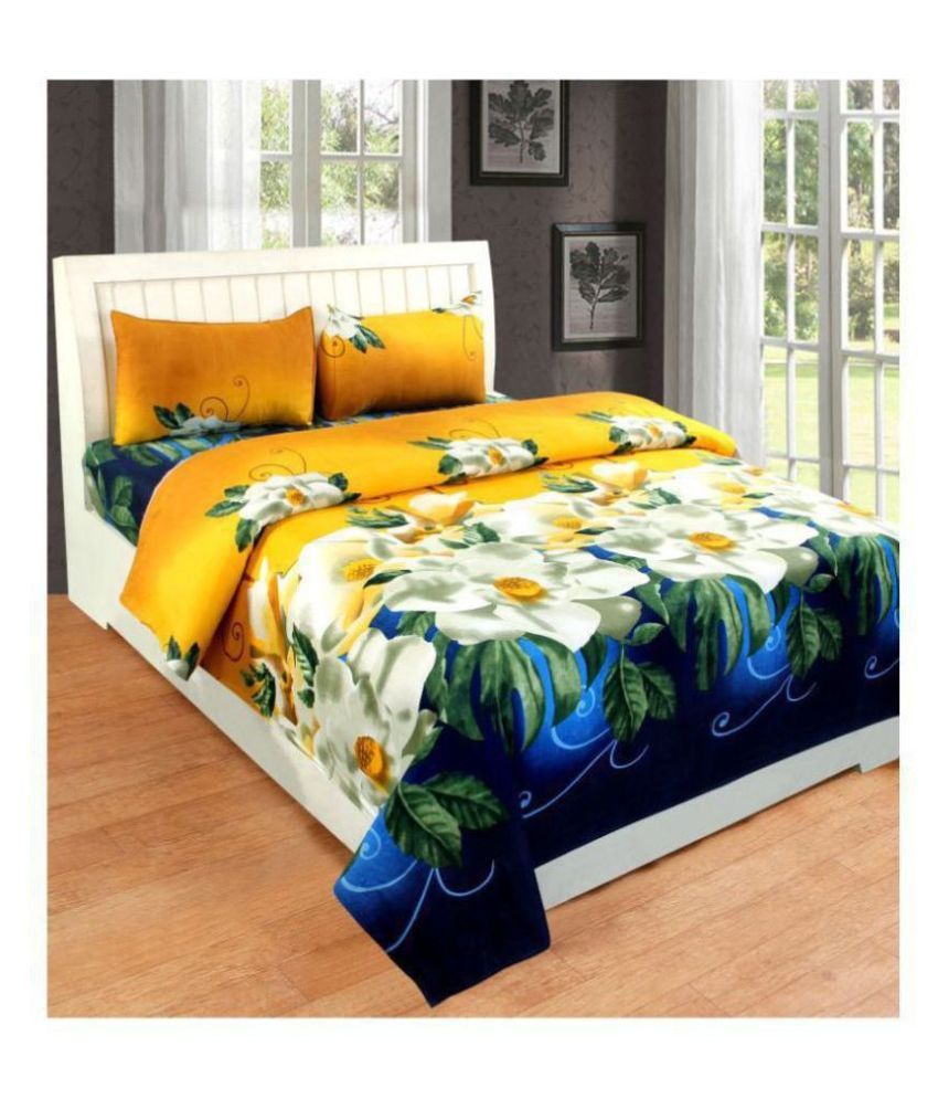glace cotton Cotton Double Bedsheet with 2 Pillow Covers Buy glace