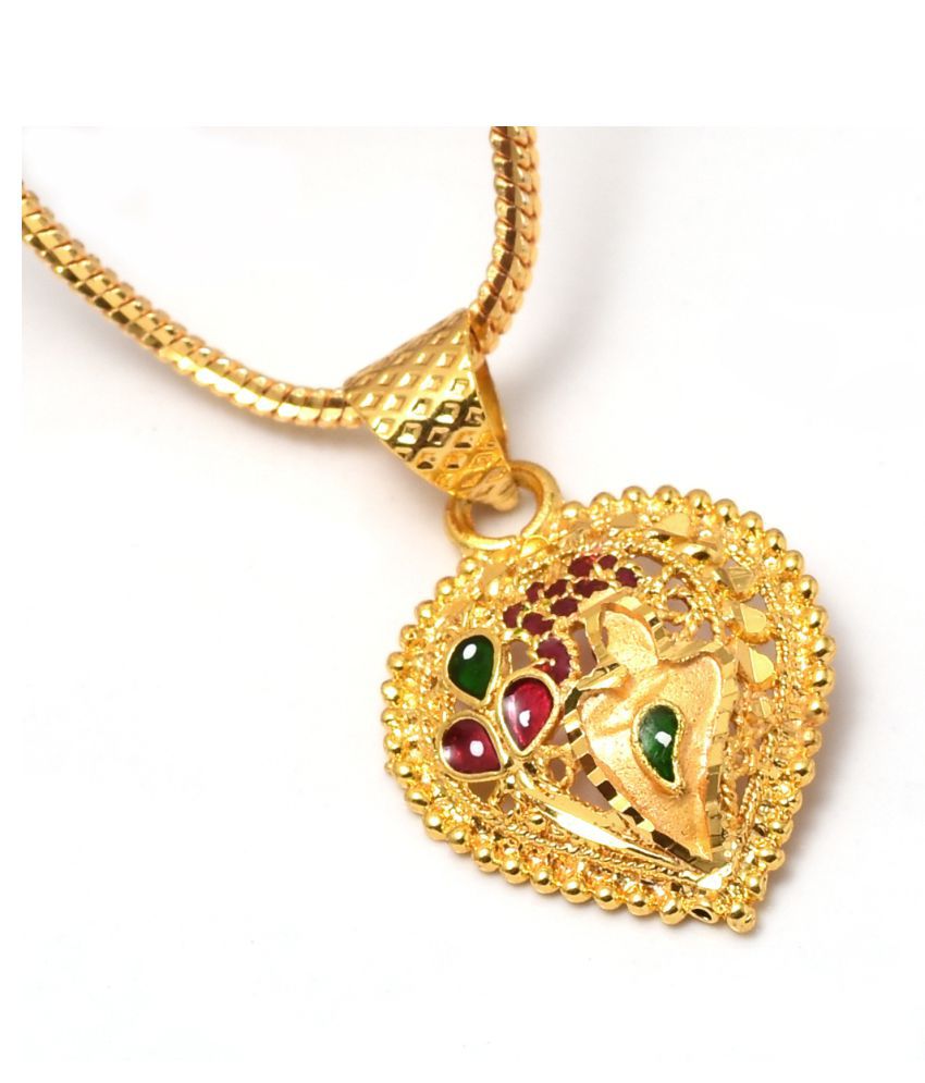     			jewar Mandi chain locket fine one gram gold plated 24 inch daily use for men womens boys girls children