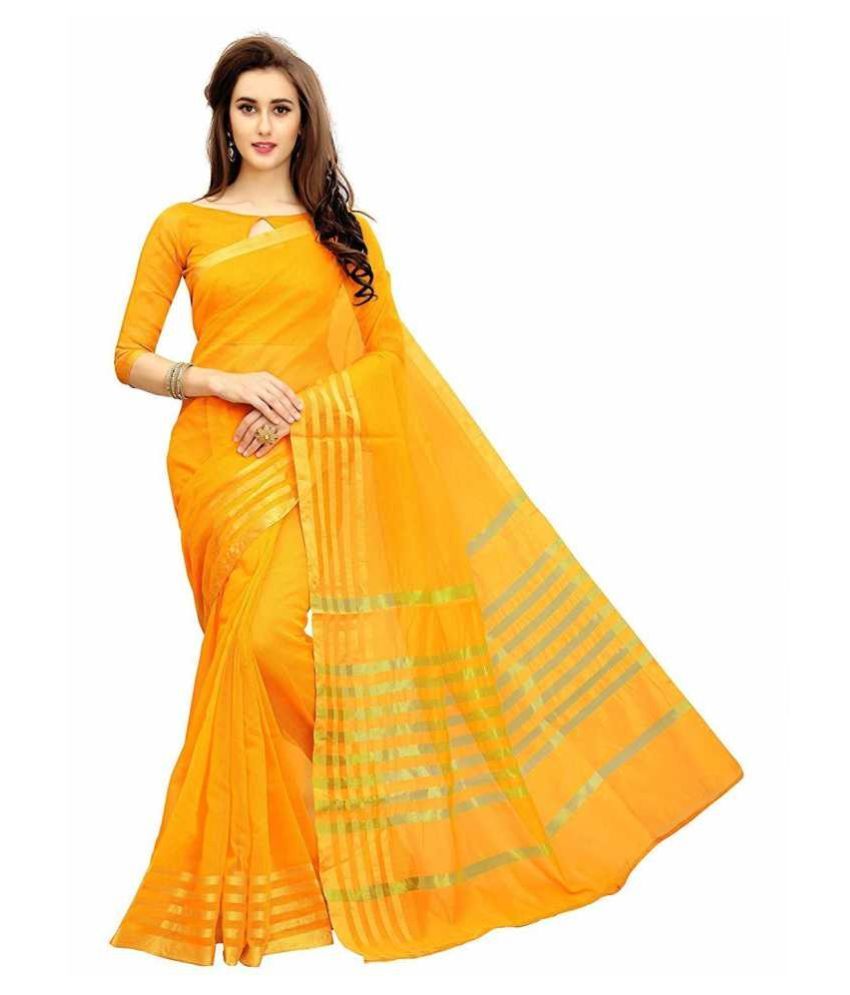 yellow cotton saree for haldi