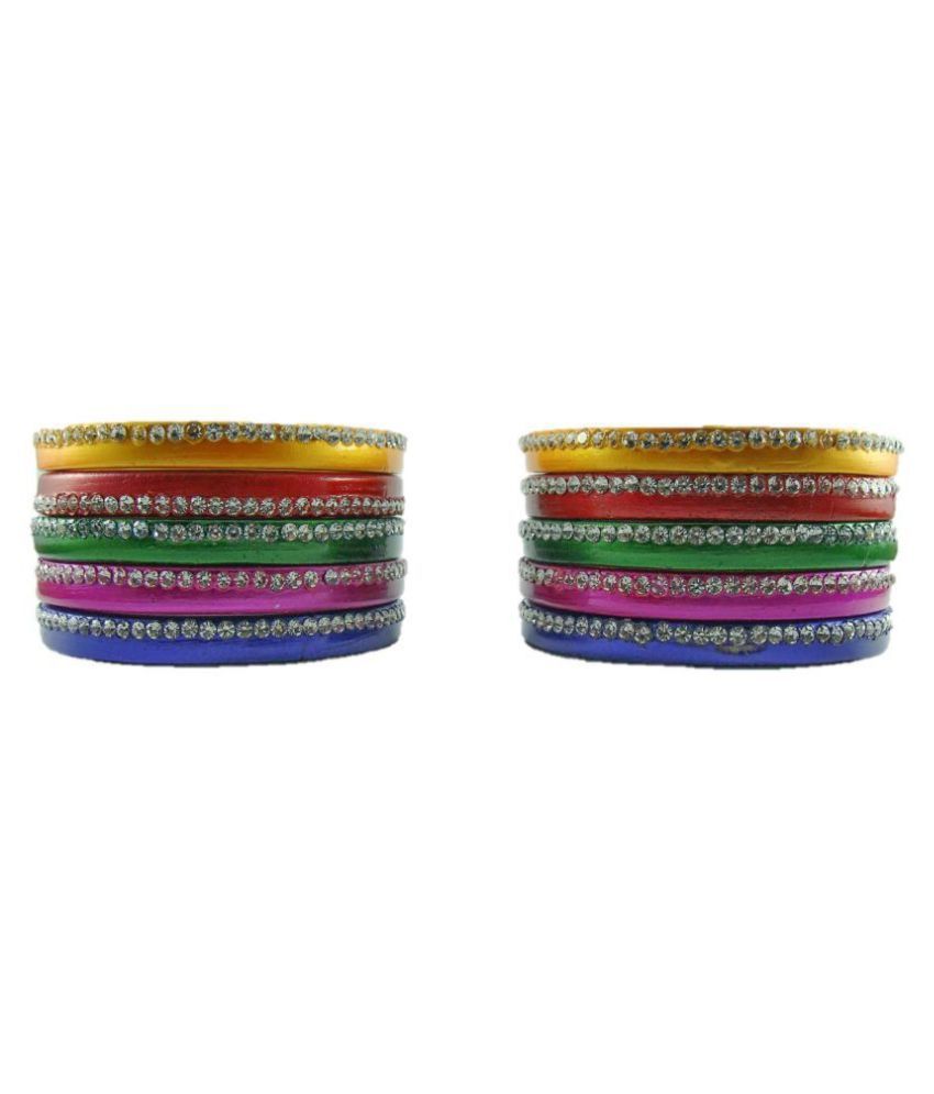 Sukriti Trendy Rajasthani Multicolor Lac Bangles for Women - Set of 10 ...