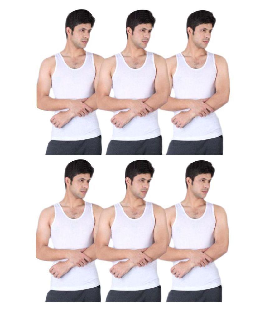     			Euro White Full Sleeve Vests Pack of 6