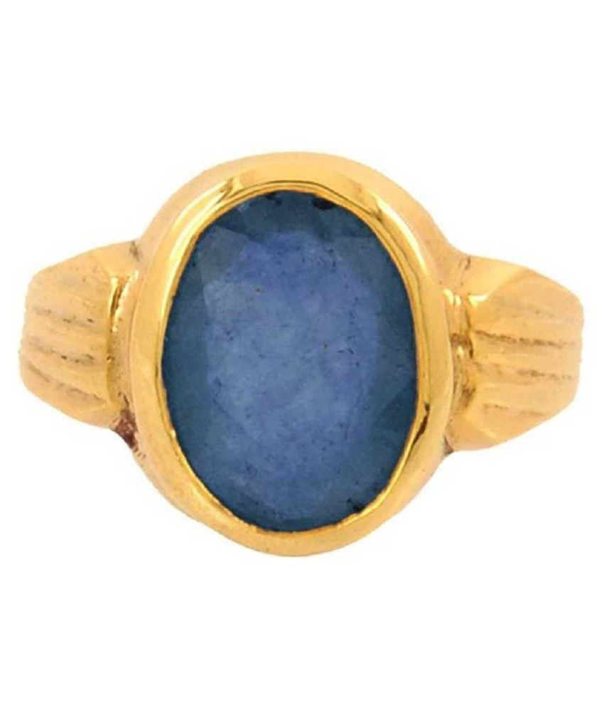 Blue Sapphire Neelam 6.25 Ratti Stone Blue Sapphire Marka Ring for Men ...