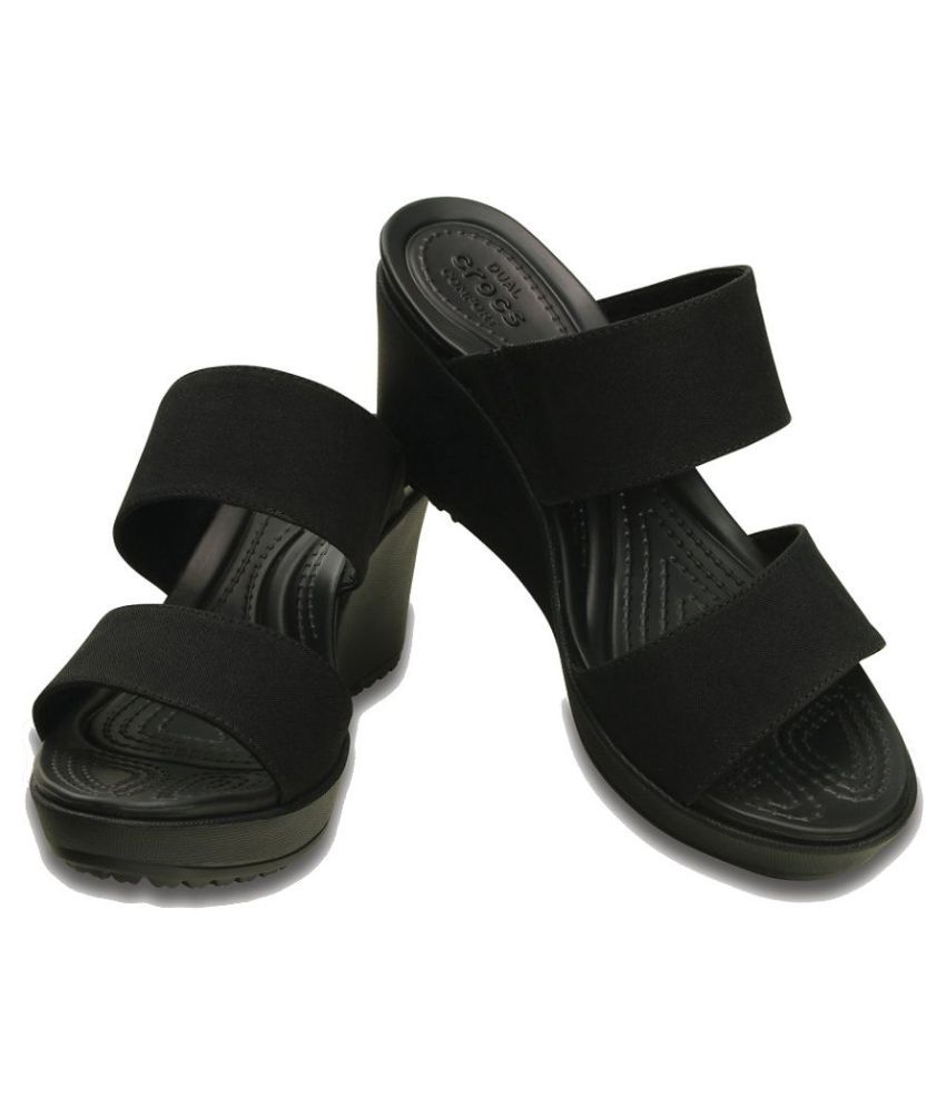 black high heel crocs