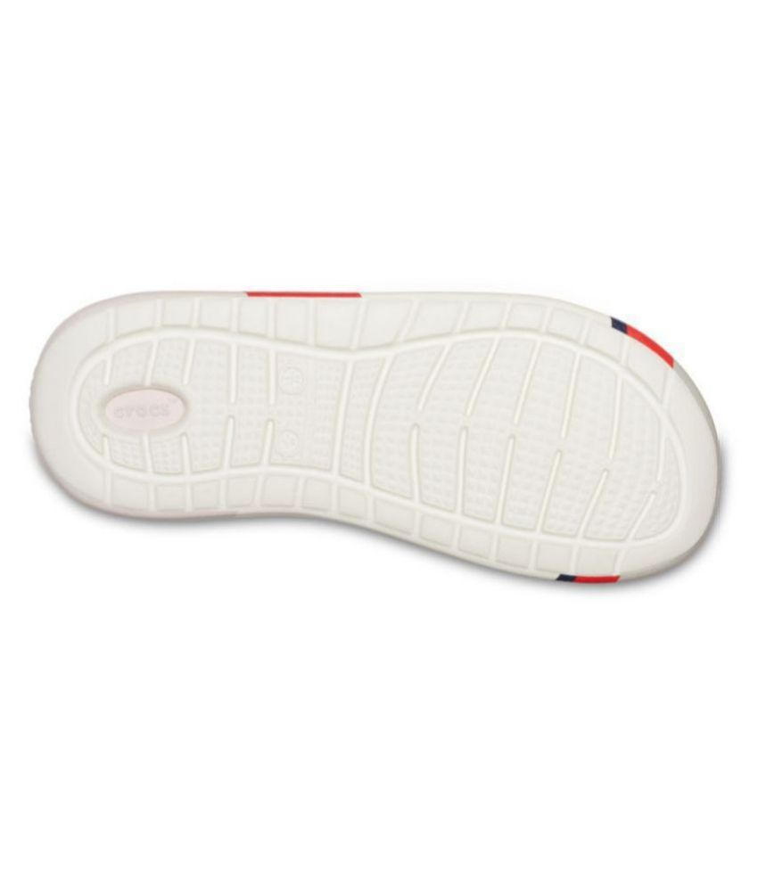 white flip flop crocs