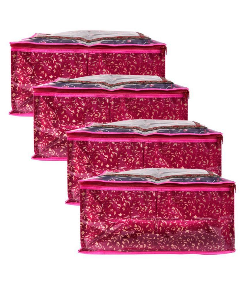 Apratim Pink Saree Covers - 4 Pcs