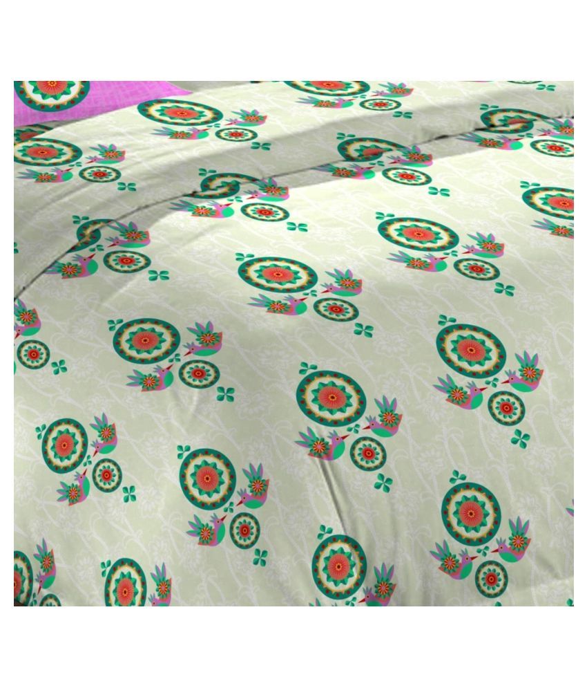 Bombay Dyeing Cotton King Size Bed Sheet With 2 Pillow Covers ( 274 cm