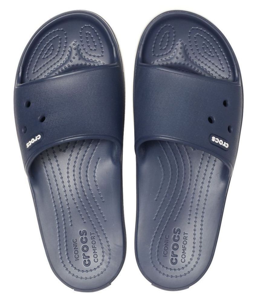 Crocs Navy Slide Flip flop Price in India- Buy Crocs Navy Slide Flip ...