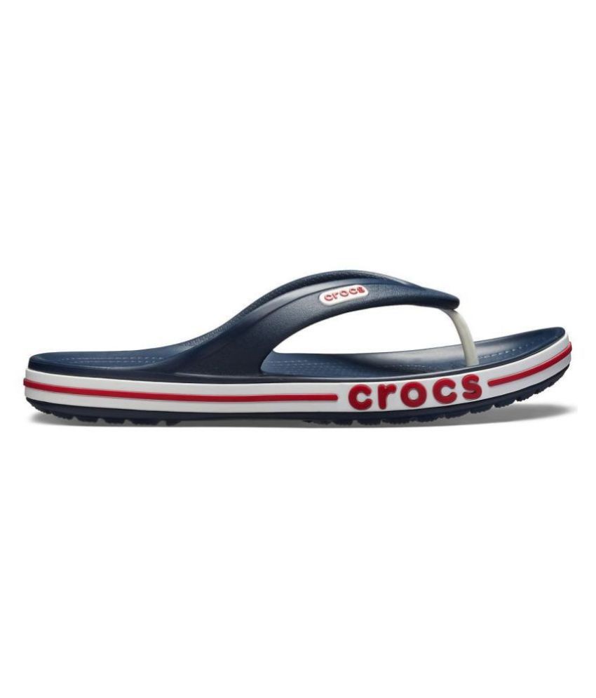 crocs navy flip flops