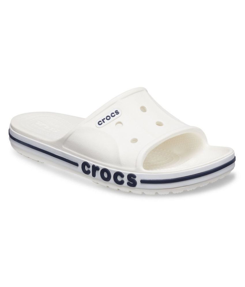 crocs white flip flops