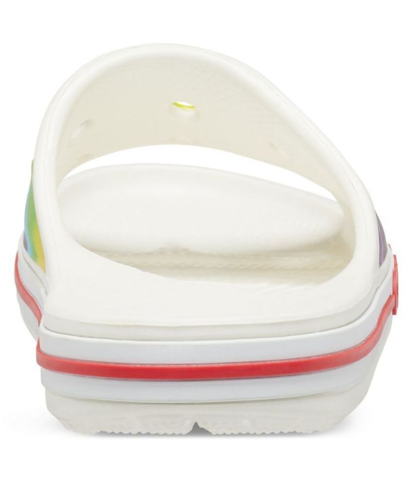 white flip flop crocs