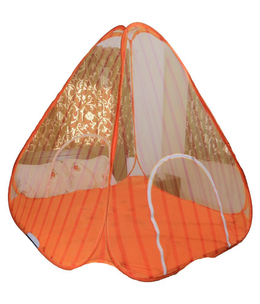     			Riddhi Mosquito Net Double Orange Stripes Mosquito Net