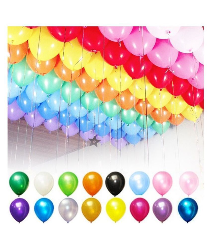 RHYTHM BALLOONS 101 Multicolored Premium Metallic Balloons Combo ...