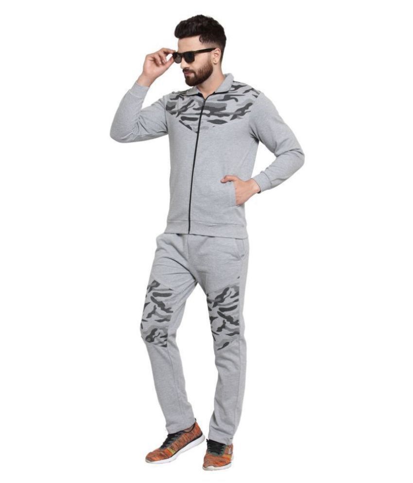 mens grey fleece tracksuit